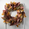 26"H Sullivans Warm Fall Mixed Leaf Wreath For Front Door, Multicolored - 4 of 4