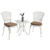 VYNXARIA Set 3 Piece Rustproof Cast Aluminum Patio Furniture Sets 2 Chairs and 1 Round Table Outdoor, Garden, Patio, Balcony, with cushion white - 2 of 4