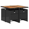 vidaXL Patio Dining Set Set of 4 Black, Brown, Cream White - 3 of 4