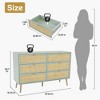 Brafab Vintage Natural Rattan 6 Drawers Dresser for Bedroom, Mid-Century Modern Dresser with Sturdy Wooden Legs - 3 of 4