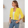Clearlove Women's 3/4 Sleeve Open Front Cropped Cardigan Sweater Lightweight Knit Short Shrugs - 3 of 4