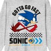 Sonic The Hedgehog Modern Gotta Go Fast Crew Neck Long Sleeve Athletic Heather Adult Tee - 2 of 2