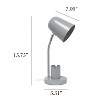 Simple Designs 15.75" Sleek Essentials Metal Table Desk Lamp with Compartment - 3 of 4