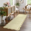 Washable Scalloped Area Rug, Ultra-Soft Faux Wool Large Non-Slip Stain Resistant Carpet for Living Room Bedroom - 2 of 4