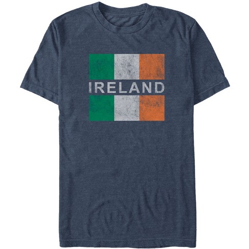Men\'s Lost Gods Target Retro Blue Large Navy : St. Heather Patrick\'s - T-shirt - Flag Day Ireland