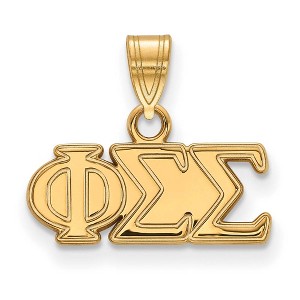 Black Bow Jewelry 14k Yellow Gold Plated Sterling Silver Phi Sigma Sigma Greek Life Small Pendant - 1 of 3