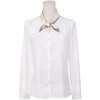 INSPIRE CHIC Women's Polka Dots Skinny Long Satin Silky Ribbon Neck Scarves 1Pc - 2 of 4