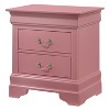 HomeStock Pink Nightstand 24x22x16 with One Drawer, Compact Bedside Table for Storage and Bright Stylish Bedroom Accent Furniture - 2 of 4