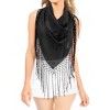LA LEELA Women Summer Beach Beachwear Sarong Coverups Bathing Suit Wraps Skirt Short Chiffon Wraps Swim Cover Ups for Swimwear One Size Short Black - 2 of 4
