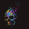 Men's Design By Humans Defragged Colorful Skull By DBHOriginals T-Shirt - 2 of 2