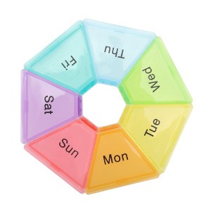 Unique Bargains 7 Grid Colorful Pill Case 1 Pc - 1 of 4