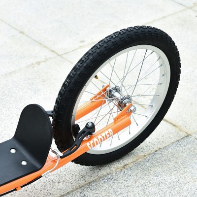 Orange Steel Frame Adjustable Kick Scooter with Dual Brakes