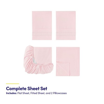 Sweet Home Collections 7 Piece Plush Shaggy Bed In A Bag Comforter & Sheet Set Faux Fur Decorative Fluffy Velvet Bedding, Queen, White/Pale Pink — фото 2