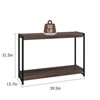 Farmhouse Console Table, 40" Entryway Table, Slatted Style 2-Tier Sofa Table with Shelf - 2 of 4