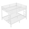 CAVINAS Queen White Bunk Bed with Fence & Ladder,Modern Metal Bed Frame for Adults,Teens - 2 of 4