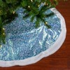 Northlight 48" Light Blue Iridescent Mesh Glittered Snowflakes Christmas Tree Skirt - 2 of 3