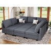 Belffin Corduroy Modular Sectional Sleeper Sofa 9 Seat Convertible with Storage Ottomans Modular Sectional Couch Bed for Living Room - 2 of 4