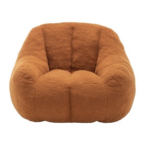 Vynxaria Bean Bag Seats: Cozy Yellow Sofa with Memory Foam Comfort - 1 of 4