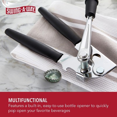 Black Ergonomic Stainless Steel Crank Handle Can Opener