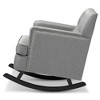 Baxton Studio Bethany Modern and Contemporary Fabric Upholstered Rocking Chair: Espresso Finish, Nursery Seating - 3 of 4
