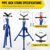 V Head Pipe Jack Stand, 2500LB Jack Stands with Portable Folding Legs 28-52 Inch Height Adjustable 1/8"-12" Capacity for Welding, Pipe Threading - 2 of 4