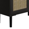 Gulches 4-Door Rattan Mesh Storage Cabinet - 8-Shelf Sideboard with Adjustable Shelves, Diamond Handles for Entryway/Living Room, Black - 4 of 4