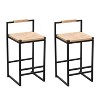 JVNOXK-Set of 2 Bar Stools with Back Paper Rope Woven Counter Height Dining Chairs for Kitchen, Home (Paper Rope with Back) - 2 of 4