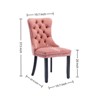 FURNIinspire Dining Chairs Dining Room Chair Kitchen Chairs Set Of 2, Modern Velvet Upholstered Solid Wood Dining Chair, Pink, 24.4"*19.7"*37.5" - 3 of 4