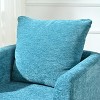 29.53"W Chenille/Teddy Upholstered Accent Chair, Barrel Armchair with Solid Wood Legs and Waist Pillow - ModernLuxe - 4 of 4