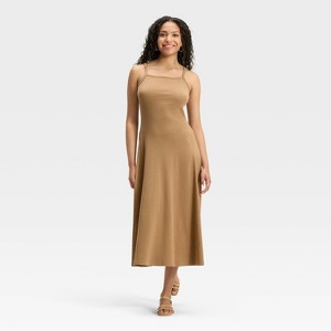 Women's Ribbed Maxi A-Line Dress - Universal Thread™ - 1 of 3