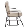 Barton Outdoor 2 Person Rocking Patio Glider Bench Swing Loveseat Seating, Beige - 3 of 4