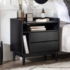 NicBex 16 inch Wide Nightstand with 2 Drawers,Side Table with Tray Top Design and Free Handles,Bedside Table for Bedroom,Living Room,Black/Caramel - 2 of 4