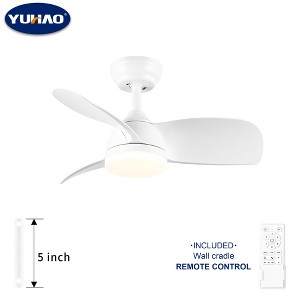 YUHAO 42 in. Indoor Modern Contemporary Matte White ABS Blades Integrated Dimmable LED Ceiling Fan with Light and Remote Control - 1 of 4