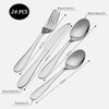 DOMETOUR 24-Piece Stainless Steel Flatware Set Service for 6 People Silver - 3 of 4