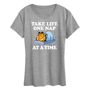 Women's - Garfield - Take Life One Nap Short Sleeve Graphic T-Shirt - 1 of 4