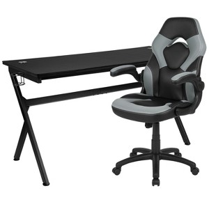 Emma and Oliver Gaming Desk Bundle - Cup & Headphone Holders/Mouse Pad Top - 1 of 4