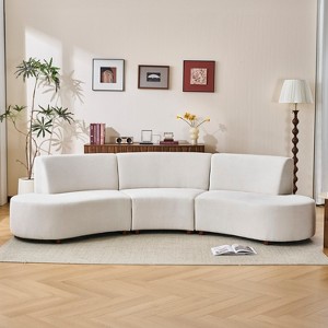 Christopher Knight Home Tyvon 116.5" Modern 3-Seater Wooden Chenille Upholstered Curved Sofa - 1 of 4