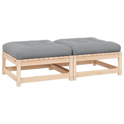 Footstool Solid pinewood, 100% polyester Standard vidaXL