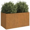 vidaXL Corten Steel Planter - Weathering Steel, Rustic Design, Low Maintenance, Durable Construction, Easy Assembly, Dimensions 24.4"x15.7"x15.4" - 3 of 4