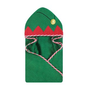 Hudson Baby Unisex Baby Cotton Animal Face Hooded Towel, Elf, One Size - 1 of 2