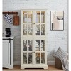 Vynxaria Antique Glass High Cabinet: Grid Doors, Adjustable Shelves, Integrated Lighting for Books/Collectibles - 4 of 4