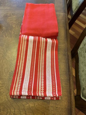 Artisanal Kitchen Supply Flat Kitchen Towels - Red 4 ct