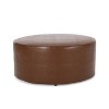 Christopher Knight Home Denell Faux Leather Large Ottoman Cognac Brown - 2 of 4