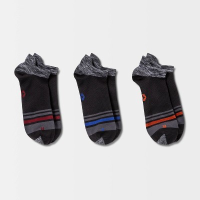 Men's No Show Socks 3pk - All in Motion™ Black 6-12