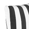 Stripe Square Throw Pillow Black/White - Skyline Furniture: Modern Indoor Linen & Cotton, Zipper Closure, Removable Cover - 3 of 4