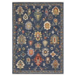 Captiv8e Designs Lorelei Vintage Traditional Blue Wool Rug - 1 of 4