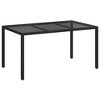 Garden Dining Table Black 59.1" x 35.4" x 29.5" Poly rattan - 2 of 4