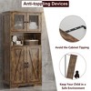Tall Bathroom Cabinet with 4 Doors and Adjustable Shelves, 50" Freestanding Bathroom Storage Cabinet Farmhouse Cupboard for Kitchen, Living Room - 3 of 4