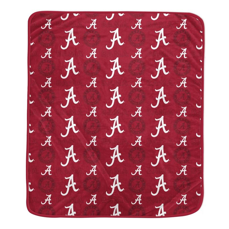 NCAA Alabama Crimson Tide Repeat Tonal Logo Fleece Throw Blanket, 1 of 2