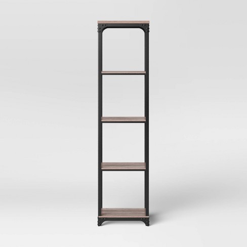 72 Jackman Industrial Wood Narrow 4, Narrow Bookcase With Adjustable Shelves